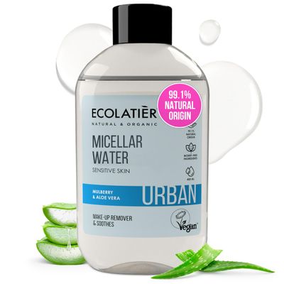 Micellar Water Makeup Remover - 99.1% Natural Ingredients, Vegan, Gentle Facial Cleanser for All Skin Types, Hydrating Cleansing Water for Makeup, Eye Makeup Remover, Agua Micelar - 13.5 Fl Oz