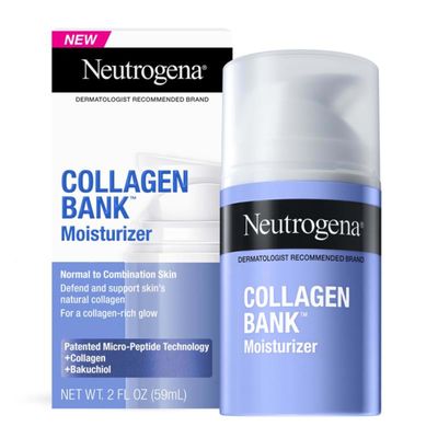 Neutrogena Collagen Bank Face Moisturizer, Daily Anti-Aging Face &amp; Neck Collagen Cream with Bakuchiol, Face Lotion to Support Skins Natural Collagen for Visibly Plump Skin, 2 fl. oz