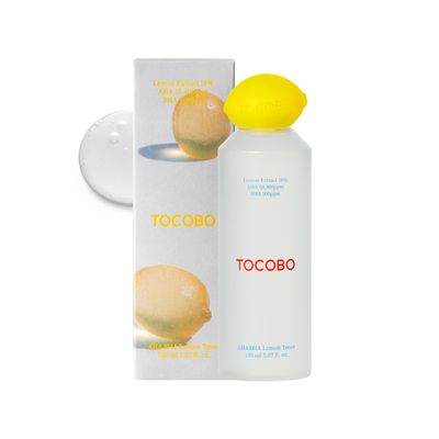 TOCOBO AHA BHA Lemon Facial Toner 5.07 fl oz / 150 ml | Vitamin C and Lemon Extract, AHA, BHA, Calming and Soothing Moisturizer | Natural Ingredients, Vegan Toner, Cruelty Free