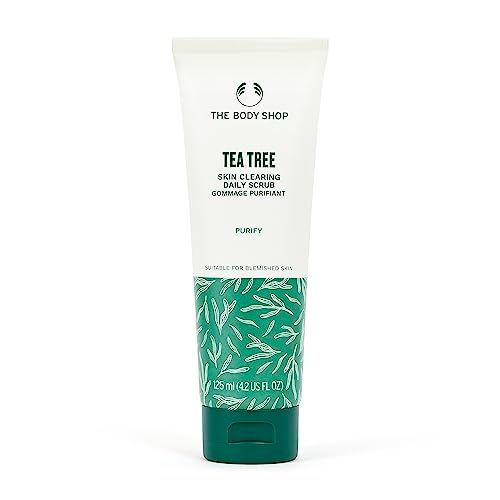The Body Shop Tea Tree Skin Clearing Daily Face Scrub - Exfoliating and Purifying For Blemished Skin - Vegan - 4.2 Fl Oz