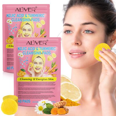 ISUNRISE Turmeric Face Scrub Pads 80PCS, Turmeric Cleansing Pads for Face and Body, Helps Balance Skin Oil and Water, Remove Excess Keratin From The Body&#39;S Skin