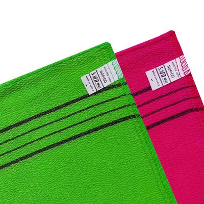 NOPIGO The Original Korean Exfoliating Mitt Body Scrub (6Pack) Green3+Red3, Asian Exfoliating Bath Washcloth for Dead Skin, Bath Sponge