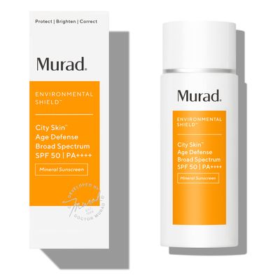 Murad Environmental Shield City Skin Age Defense Broad Spectrum SPF 50-100% Mineral Sunscreen - Blue Light Defense - SPF 50 Environmental Defense Sunscreen - Light Sunscreen for Face, 1.7 Fl Oz