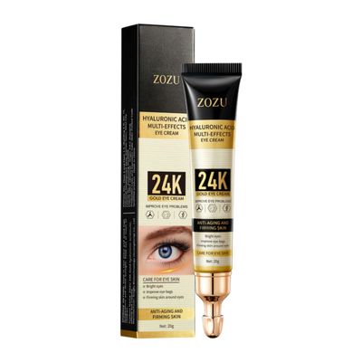 Hunqian 24K Gold Eye Cream - Anti-Aging, Reduce Wrinkles, Dark Circles &amp; Puffiness, with 24K Gold Particles &amp; Premium Ingredients for Delicate Eye Area Care.20g/box