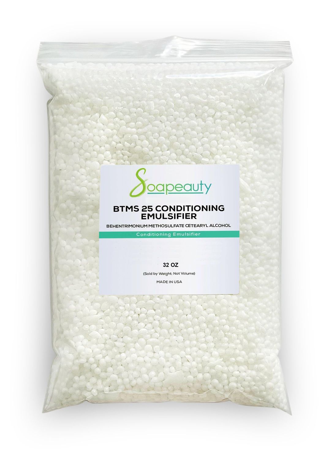 Soapeauty BTMS 25% - 32 oz - Behentrimonium Methosulfate Cetearyl Alcohol 25% Conditioning Emulsifier | Ingredient for Hair Care, Skin Care, Leave-in Treatment Products | 32 oz