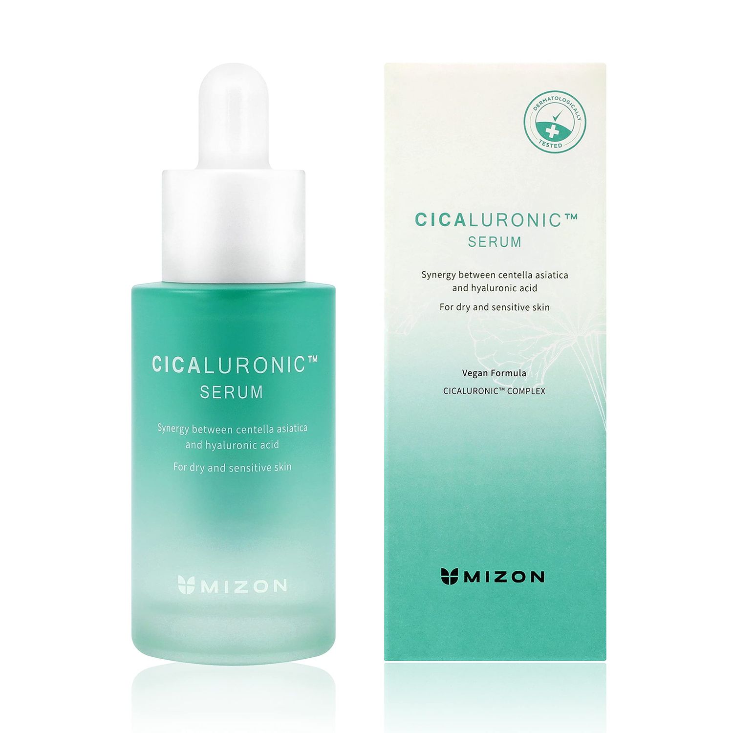 MIZON Cicaluronic Serum Soothing Moisturizing Centella Asiatica Hyaluronic Acid Vegan Formula Korean skincare (30ml 1.01 FL oz)