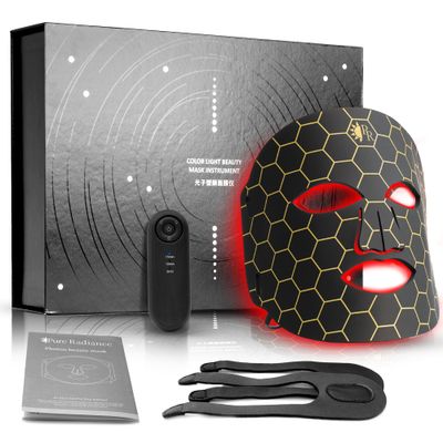 PureRadiance Health Blue Red LED Face Mask Light Therapy for Face - Red Light Therapy LED Mask - Reduces Fine Lines, Wrinkles, Dark Circles - 7 Modes
