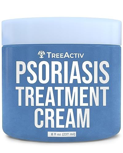 TreeActiv Psoriasis Treatment Cream, 8oz, Psoriasis Cream with Hyaluronic Acid for Face, Scalp, Body, Soothing Cream for Psoriasis Treatment, Psoriasis Moisturizing Cream for Scaly Dry Skin, 500+ Uses