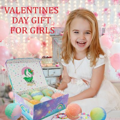 Unicorn Bath Bombs for Girls with Jewelry Inside & Jewelry Box for Kids - Organic, Skin Moisturizing, Natural Bubble Bath Bombs for Kids with Surprise Toy Inside, Valentines Day Gifts for Kids, Tweens