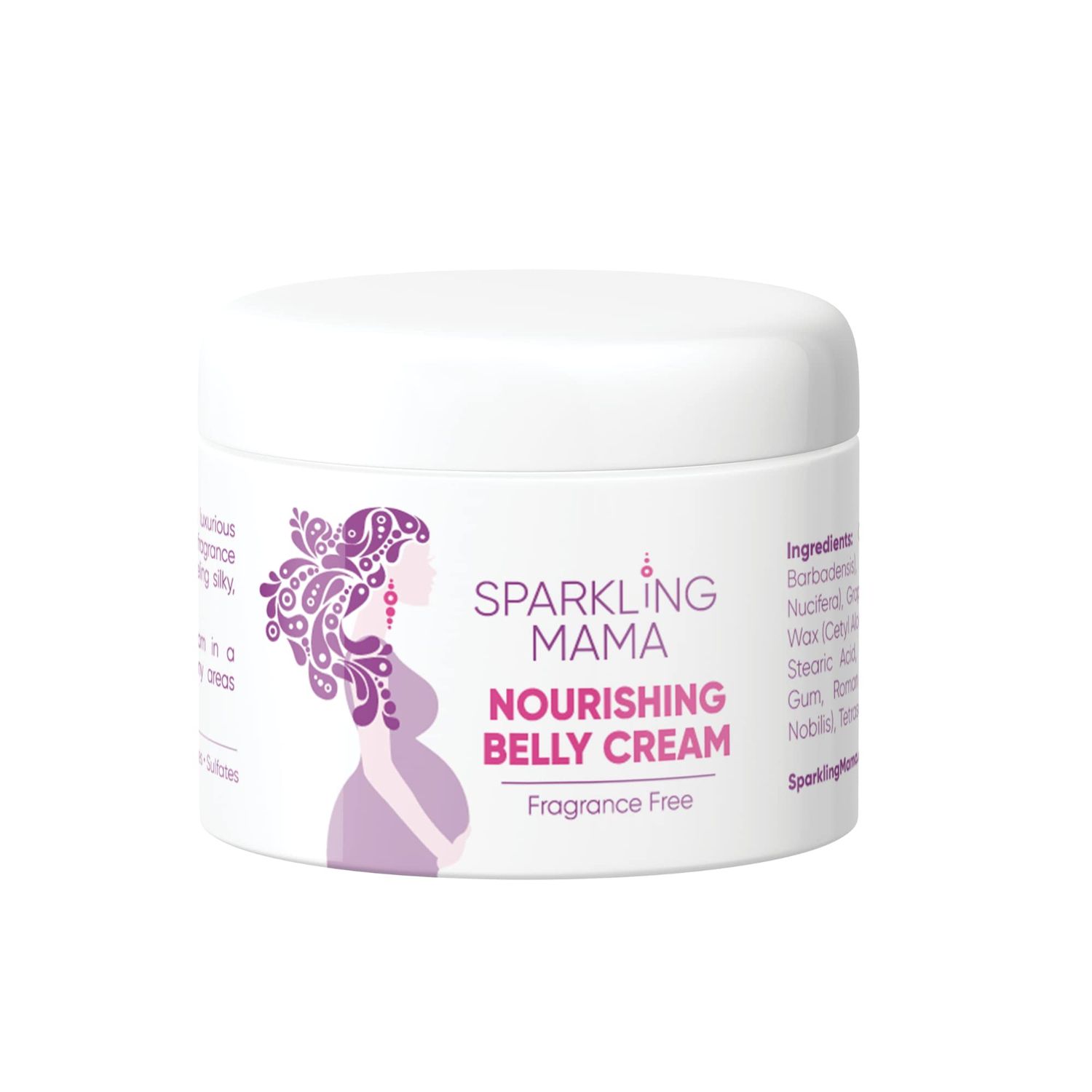 Sparkling Mama&#39;s Belly Cream Nourishing Maternity Skin &amp; Stretch Mark Lotion | (From the Creator of Fizzelixir), 4oz jar