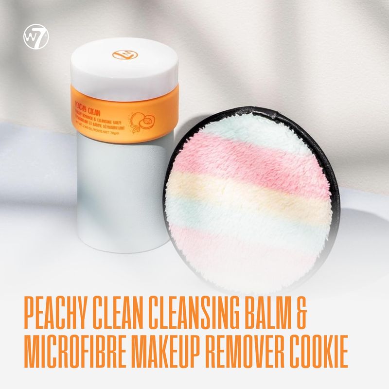 W7 Peachy Clean Makeup Cleansing Balm &amp; Makeup Remover Cookie Disc Duo - Gently Removes Makeup