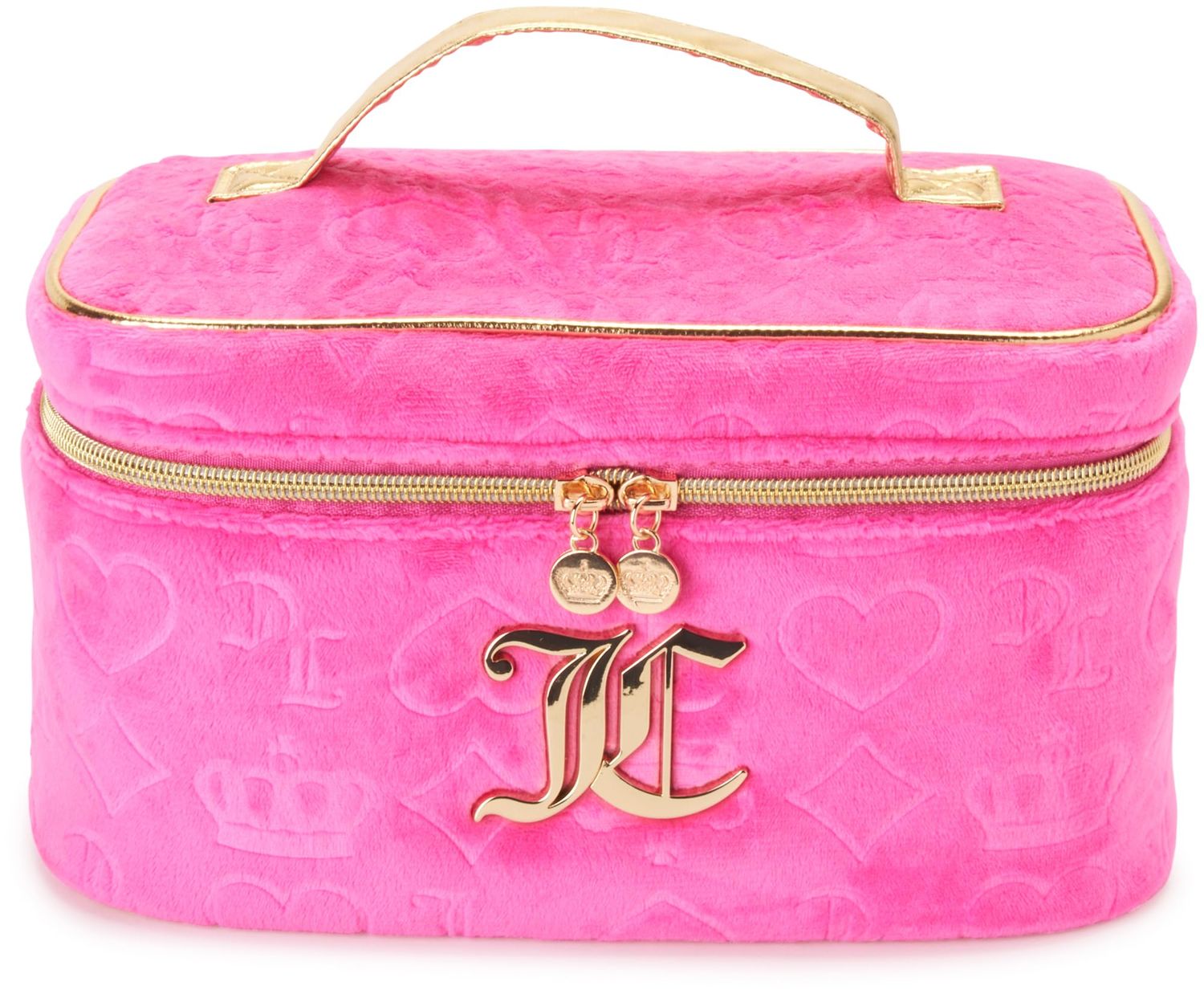 Juicy Couture Women&#39;s Cosmetics Bag - Travel Makeup and Toiletries Train Case Organizer, Size One Size, Pink Terry