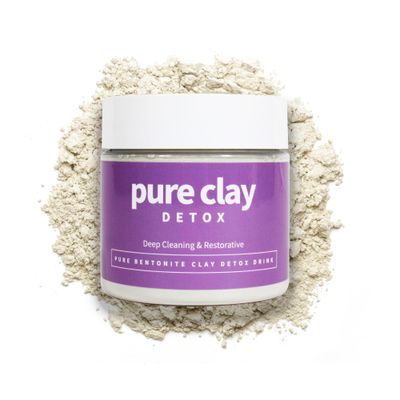 PURE CLAY Food Grade Organic Calcium Bentonite Clay Powder, Internal and External Deep Cleansing, Daily Detox Drink, Face Mask, Body Mud, &amp; Toothpaste - 16 oz