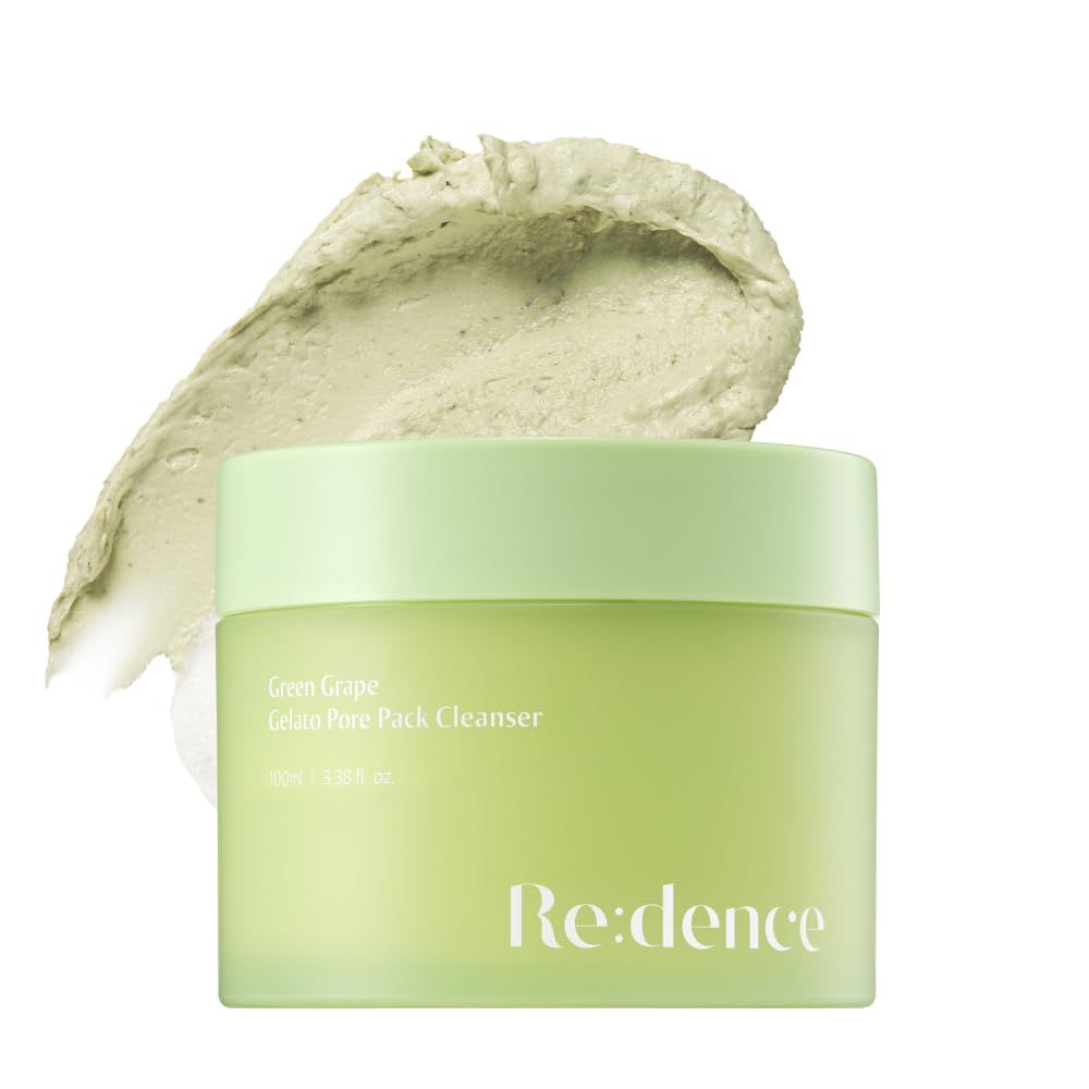 Redence Green Grape 3-in-1 Gelato Pore Mask Cleanser, Pore Exfoliating Scrub Mud Mask Pack, No Tightness, Korean Skin Care, 100ml / 3.38 fl oz