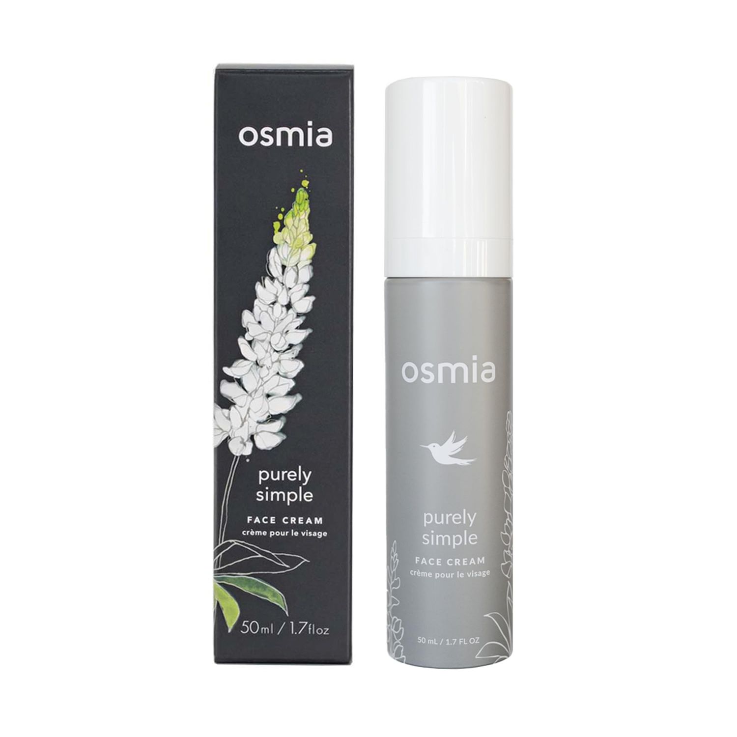 Osmia - Natural Purely Simple Face Cream For Sensitive + Reactive Skin | Clean Beauty For Healthy Skin (1.7 oz | 50 ml) NEW PACKAGING