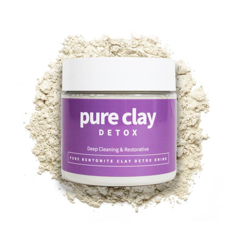 PURE CLAY Food Grade Organic Calcium Bentonite Clay Powder, Internal and External Deep Cleansing, Daily Detox Drink, Face Mask, Body Mud, &amp; Toothpaste - 16 oz