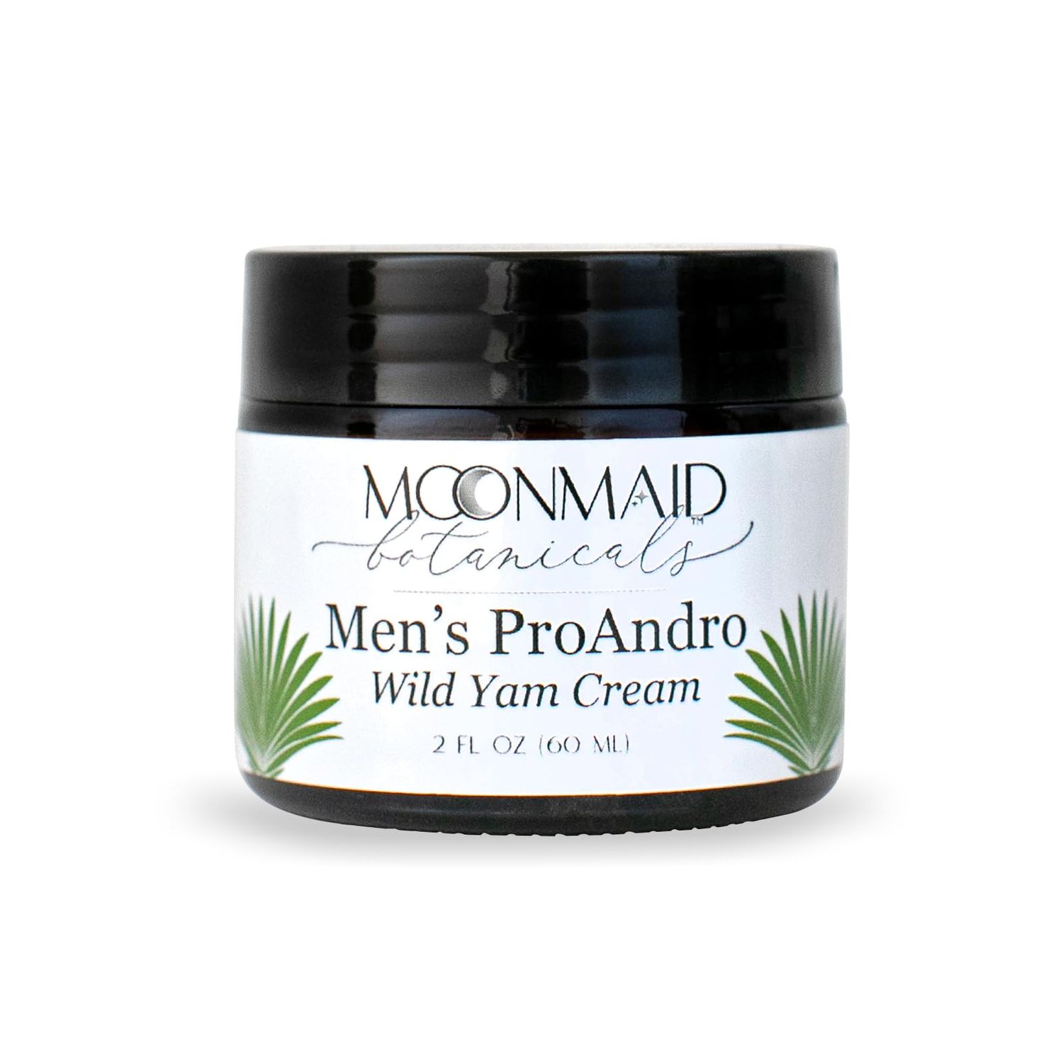 MoonMaid Botanicals ProAndro Mens Saw Palmetto &amp; Wild Yam Cream for Hormone Balance 60ml | Organic Wild Yam Cream for Prostate Health, Hormonal Balance &amp; Vitality | Made in USA | USDA Certified