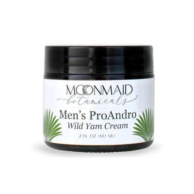 MoonMaid Botanicals ProAndro Mens Saw Palmetto &amp; Wild Yam Cream for Hormone Balance 60ml | Organic Wild Yam Cream for Prostate Health, Hormonal Balance &amp; Vitality | Made in USA | USDA Certified