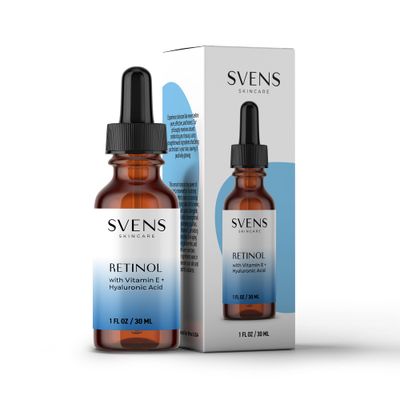 Svens Skincare Retinol Serum for Face and Skin with Hyaluronic Acid, Vitamin E - Anti-Aging Facial Serum Made to Improve Fine Lines, Wrinkles, and Skin Tone, 1 fl oz