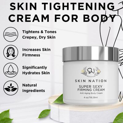 Super Sexy Firming Cream Body Lotion - Skin Tightening Cream For Body - Neck Cream - Wrinkle Cream For Face - Anti Aging - Skin Food - Organic Aloe Vera, Shea Butter, Coconut Oil + More, Made in USA