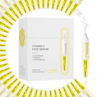 Vitamin C Serum for Face with Hyaluronic Acid, Glutathione, Organic Aloe Vera, Hydrating &amp; Brightening Serum, Dark Spot Remover, Anti Aging Facial Serum, 15 Pcs/Box Ampoules