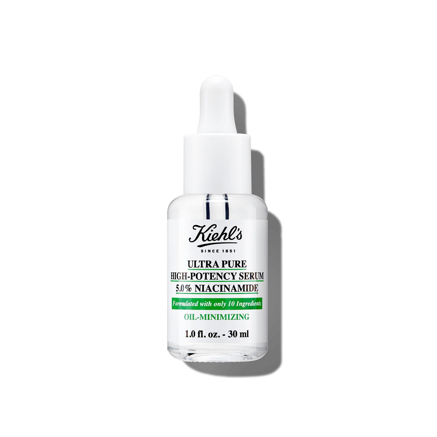 Kiehl&#39;s Ultra Pure High-Potency 5.0% Niacinamide Serum, Concentrated Face Serum for Oily Skin, Reduces Excess Oil and Shine, Helps Minimize Imperfections for a Natural Glow, Paraben-Free - 1 fl oz