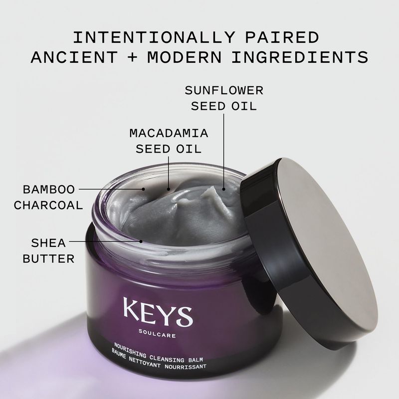 Keys Soulcare Nourishing Cleansing Balm + Makeup Remover, Soothing Cleanser Removes Impurities &amp; Hydrates Skin with Shea Butter, Cruelty-Free, 2.82 Oz