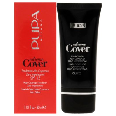 PUPA Milano Extreme Cover Foundation SPF 15 - High Coverage - Corrects Skin Spots And Dyschromia - Highly-Pigmented Texture - Floral -Fragrance - 010 Alabaster - 1.01 Oz, (PUP091002)