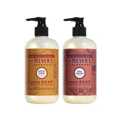 MRS. MEYER&#39;S CLEAN DAY Liquid Hand Soap 2 Pack Variety, 12.5 OZ Each, 1 CT (Apple Cider + Fall Leaves)