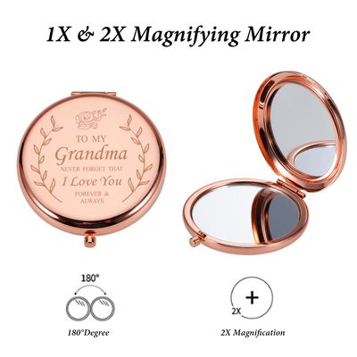 XPENMULBOJA Valentine Day Gifts for Grandma Christmas Stocking Stuffers for Nana, Grandma Gifts from Granddaughter Grammy Compact Mirror for Grandma Nana Grammy New Grandma Gift