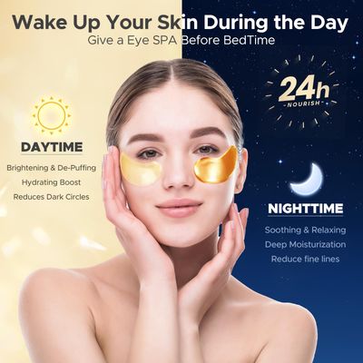HOPEMATE Under Eye Patches for Puffy Eyes,Dark Circles,Wrinkles & Eye Bags-Day & Night Eye Mask Gel Set with Collagen & 24K Gold,Ideal Undereye Skincare Gift for Bridesmaids, Women & Birthdays