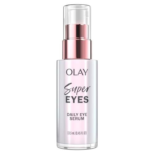 Olay Super Eye Daily Serum, 0.45 fl oz, 5-in-1 Eye Serum with Vitamin C and Niacinamide to Brighten, Depuff, and Smooth