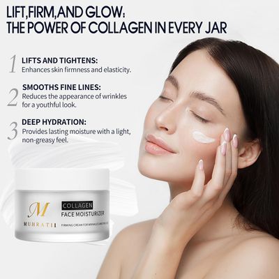 muhratii Collagen Face Moisturizer Cream, Age Repair Anti-Aging Night Cream, Anti Wrinkle Cream, Night Cream For Face (1.7 Oz,1 Pack)