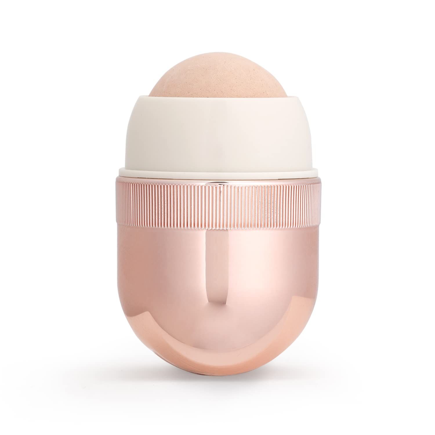 Korean Beauty Oil-Absorbing Volcanic Face Roller, Portable and Reusable Skincare Tool for Oily Skin, Shine Control, Oil Absorber tool for Face (Rose Gold)