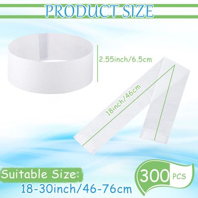 Juinte 300 Pcs Disposable Spa Facial Headbands Stretch Non Woven Spa Headbands Elastic Skincare Head Wraps Soft Skin Care Hair Band with Convenient Closure for Women Makeup Salon Supplies(White)