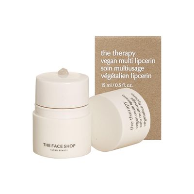 The Face Shop The Therapy Vegan Lip Butter, Moisturizing Lip Balm, Shea Butter &amp; Sunflower Oil &amp; Peptide, Lip Sleeping Mask for Sensitive Skin &amp; Dry Cracked Lips, For Kids &amp; Adults, Korean Skin Care