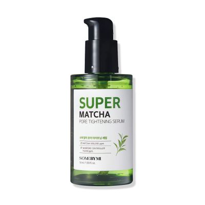 SOME BY MI Super Matcha Pore Tightening Serum - 1.69Oz, 50ml - Made from Match Water for Sensitive Skin - Skin Moisturizing and Purifying Effect - Blackheads, Sebum and Pore Care - Korean Skin Care