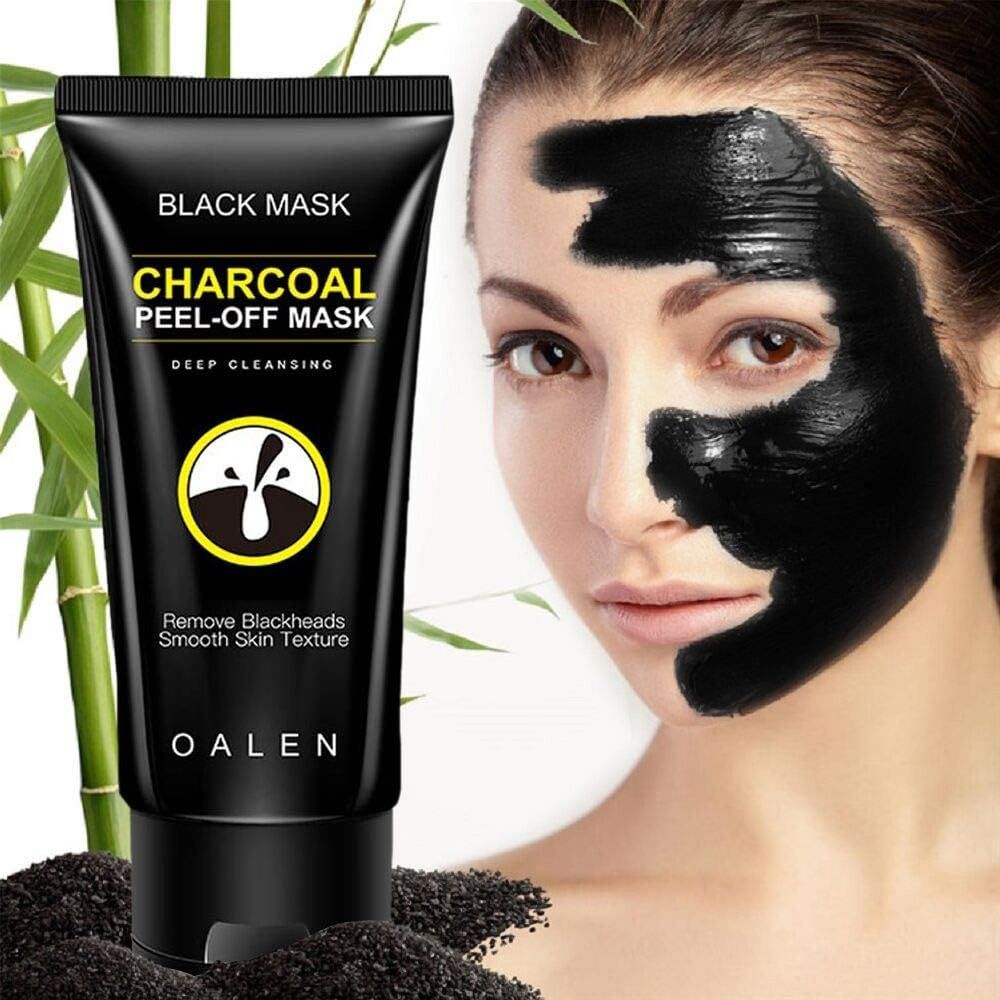 SUSUJUNE Blackhead Remover Mask,Bamboo Activated Peel Off Blackhead Mask Deep Cleansing Facial Acne Pore Black Mask for women and men