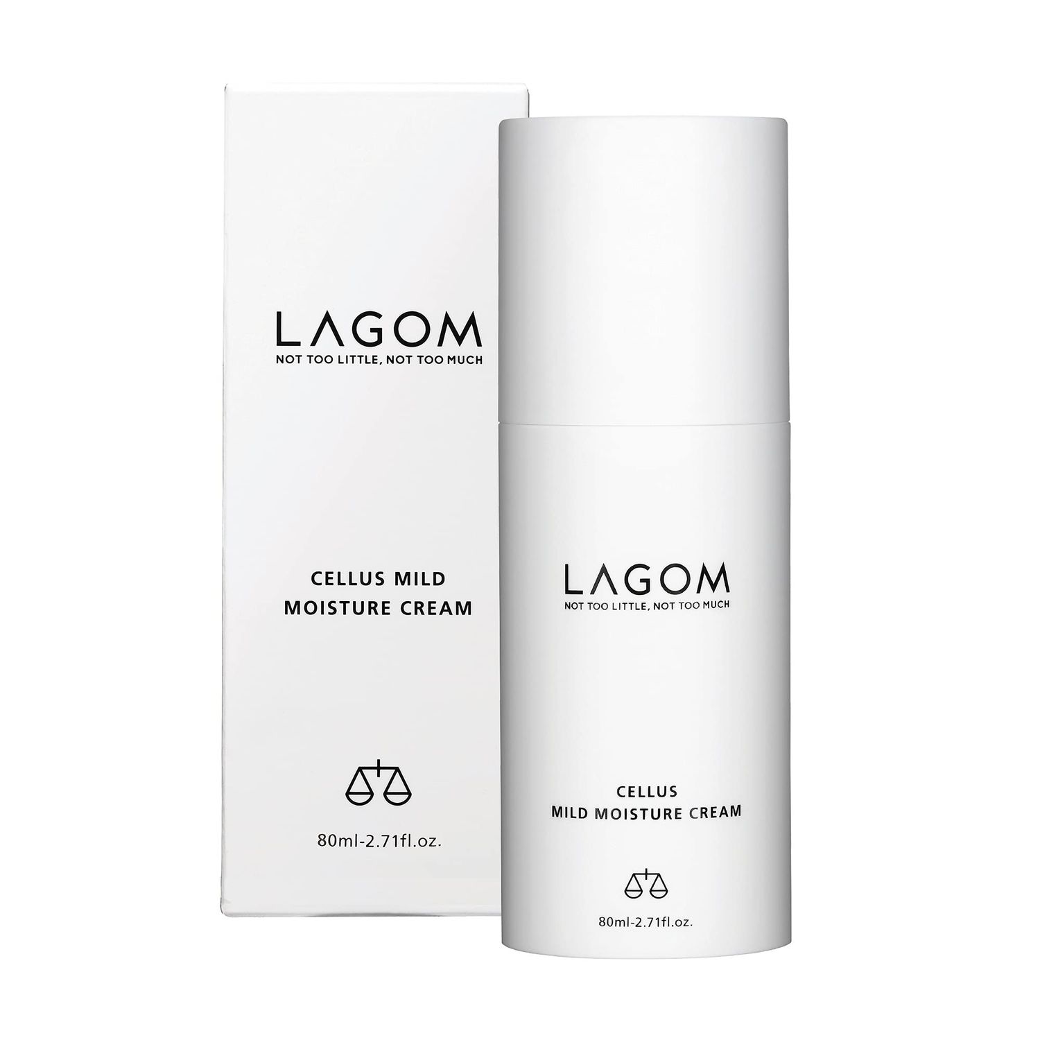 LAGOM Cellus Mild Moisture Cream Natural Moisturizer with Shea Butter Urea Lavender Zero-Irritation Fragrance-Free Refreshing Herbal Face Lotion for Sensitive Dry Oily Facial Skin 80ml 2.71oz