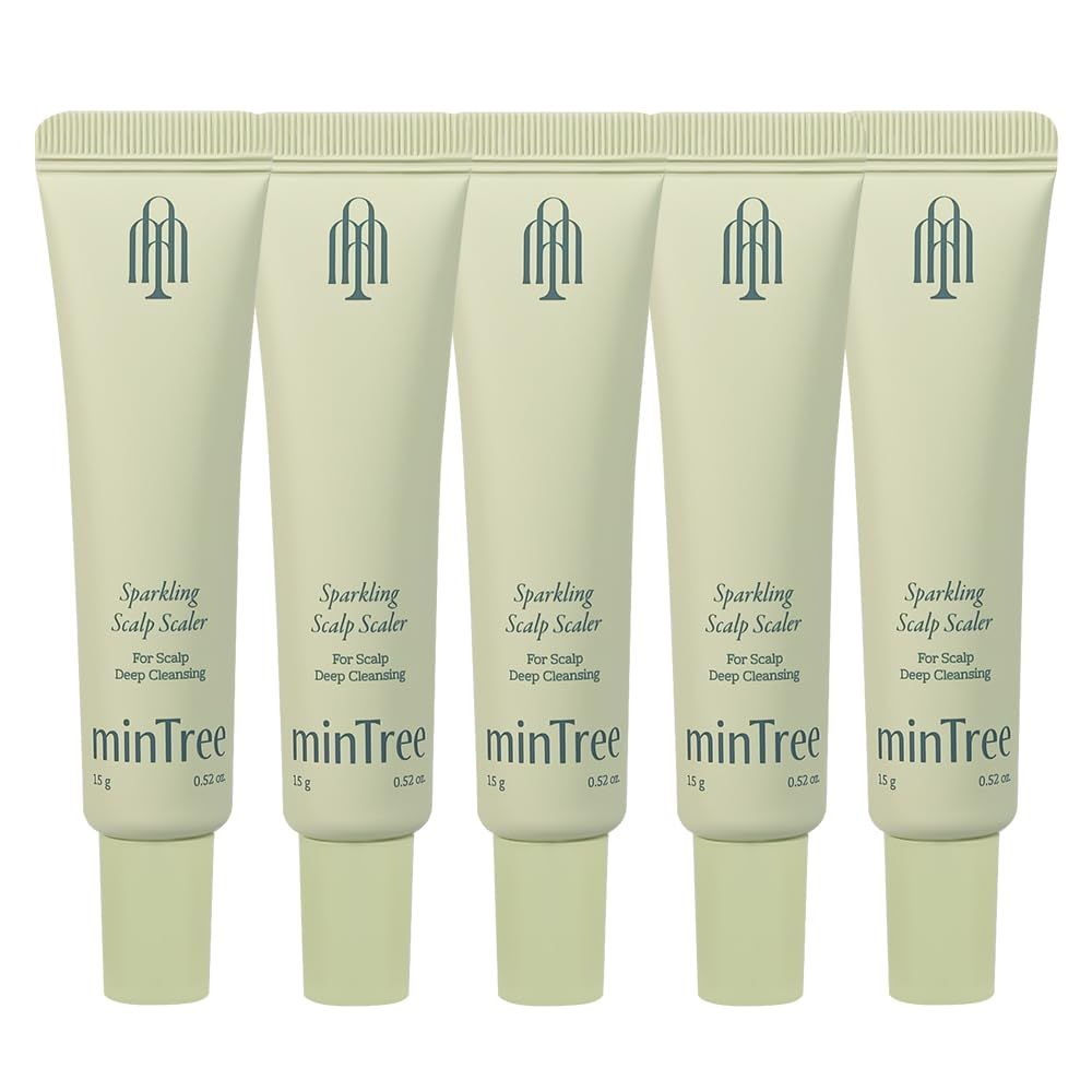 MINTREE Sparkling Scalp Scaler, 0.52oz X 5EA / 15g X 5EA, Sparkling bubble type Scalp Scrub, Alleviate Hair Loss, Cooling, Invigorates and Exfoliates Scalp, Itchy Scalp (No Parabens, Silicone, Sulfate