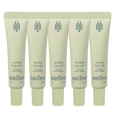 MINTREE Sparkling Scalp Scaler, 0.52oz X 5EA / 15g X 5EA, Sparkling bubble type Scalp Scrub, Alleviate Hair Loss, Cooling, Invigorates and Exfoliates Scalp, Itchy Scalp (No Parabens, Silicone, Sulfate