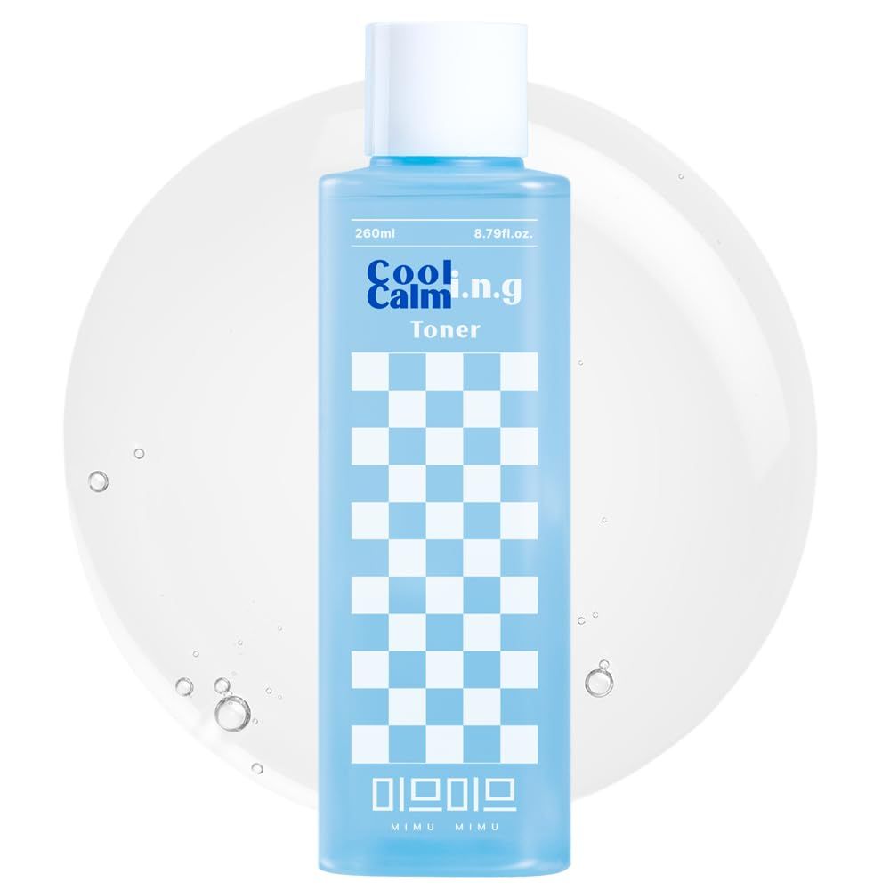 MIMU MIMU Cooling Calming i.n.g TonerKorean Facial Toner, Pore Tightening, for Sensitive, Acne-Prone Skin, Trouble Care, Reduce Redness and Breakout, hyaluronic Acid, CICA (260ml / 8.79fl.oz.)