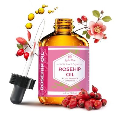 Leven Rose Rosehip Seed Oil for Face 4 oz - Pure Rosehip Oil for Face - Unrefined Cold Pressed Rosehip Oil for Body - Nighttime Face Moisturizer for Hair, Skin &amp; Nails