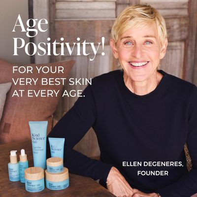 Kind Science by Ellen DeGeneres Essential Anti Aging Trio, 3-Piece Skin Care Set with Gentle Cleanser, Hydration Cream, Eye Cream - Anti Aging Skin Care Set for Women - Dye Free & Fragrance Free