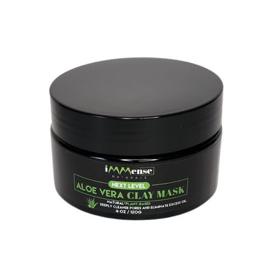 iMMense Naturals Clay Mask for Face, Aloe Vera Plant-Based Skin Care with Vitamin C and Moisturizing Deep Pore Cleanser, Facial Mask for Controlling Eczema, Oily &amp; Dry Skin and Acne. Men and Women