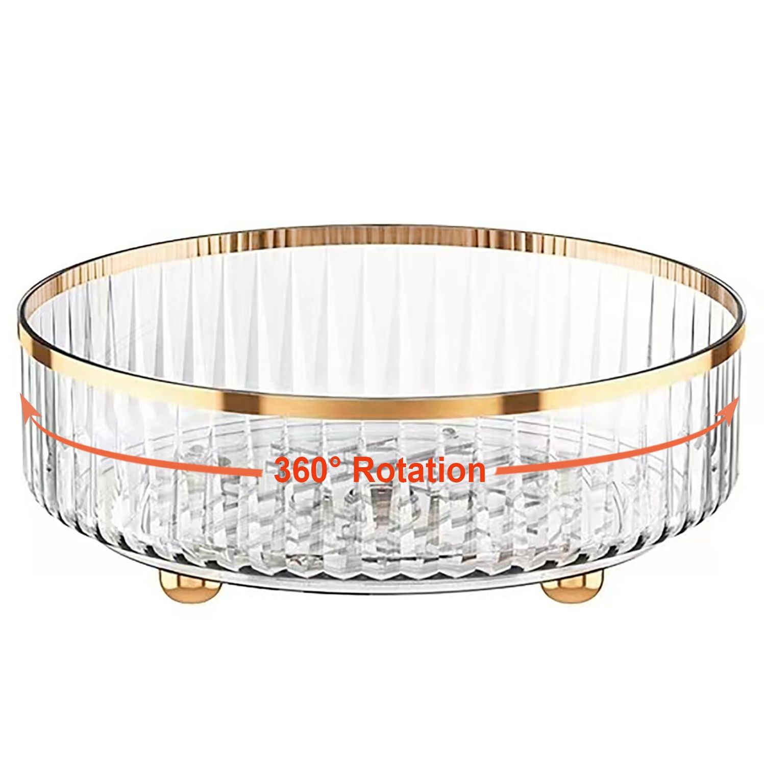 Rotating Skincare Makeup Organizer, 11&quot; Round Lazy Susan, Turntable Vanity Organizers and Storage, Clear Large Spinning Cosmetic Perfume Display Cases (Clear)