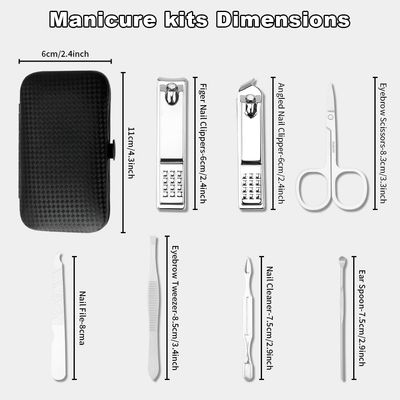 Manicure Kit Valentine Gift for Husband - Manicure Set, Nail Clippers Kit, 7 Pcs Manicure and Pedicure Kit, Black Nail Care Kit Valentine Easter Gifts For Men Dad Teens Boyfriend Father Women Mom