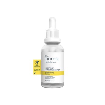 The Purest Solutions Brightening Serum (Arbutin 2% + Hyaluronic Acid) - Eliminate Skin Tone Inequalities &amp; Support Vibrant Bright Skin - Vegan | Cruelty Free | Eco Friendly (1 fl. oz)