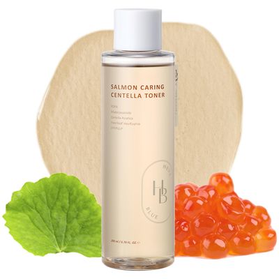 HEVEBLUE Salmon Caring Centella Toner - Salmon PDRN, pH 5.5, Salmon Egg Extract, Centella, Madecassoside, Restore and Rejuvenate Damaged Skin, Refine Skin Texture, Low Irritation, Korean Skincare