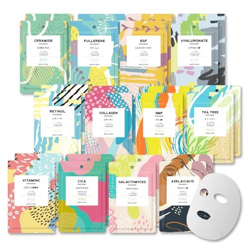 KisoCare Facial Sheet Mask 24 Combo Pack [Japanese]- Hydrating and Soothing with a blend of key ingredients